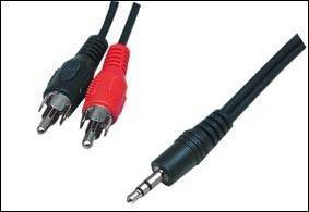 CABLE-458 KABEL; JACK 3,5MM STECKER, RCA STECKER X