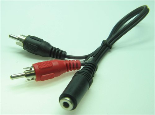 CABLE-470 2XCINCH STECKER<>3.5MM STEREO KUPL
