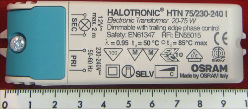 ELEKTRONISCHER TRAFO HALOTRONIC HTN NANO 20-75 W 1