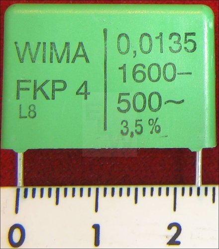 0,0135 UF 1600 V WIMA FKP4 3,5% R22,5 55036865