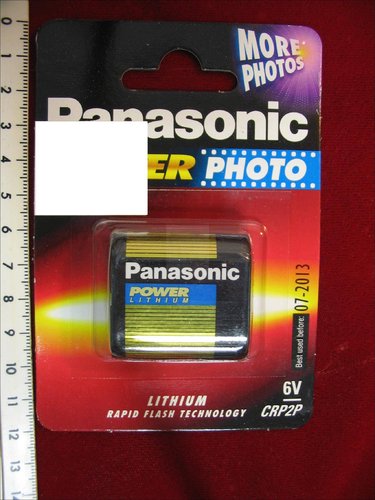 CR P 2 P  6V:1600 MAH Panasonic Lithium 6 V 1600 m