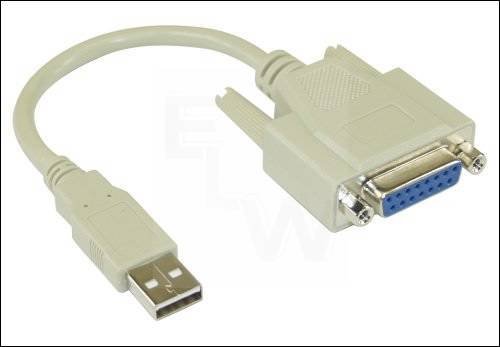 USB-GAMEPORT ADAPTERKABEL USB STECKER A AN 15POL S