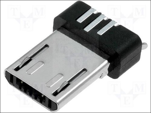 ESB22B1101 PLUG MICRO USB-B, GOLD CONTACTS