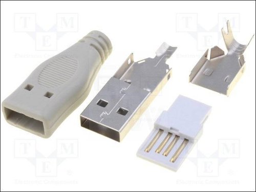 USBA-PLUG PLUG; USB A; FOR CABLE