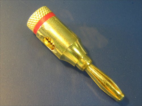 PLUG CONNECTOR RED- GOLD PLATED MUSICAL SPEAKER CA